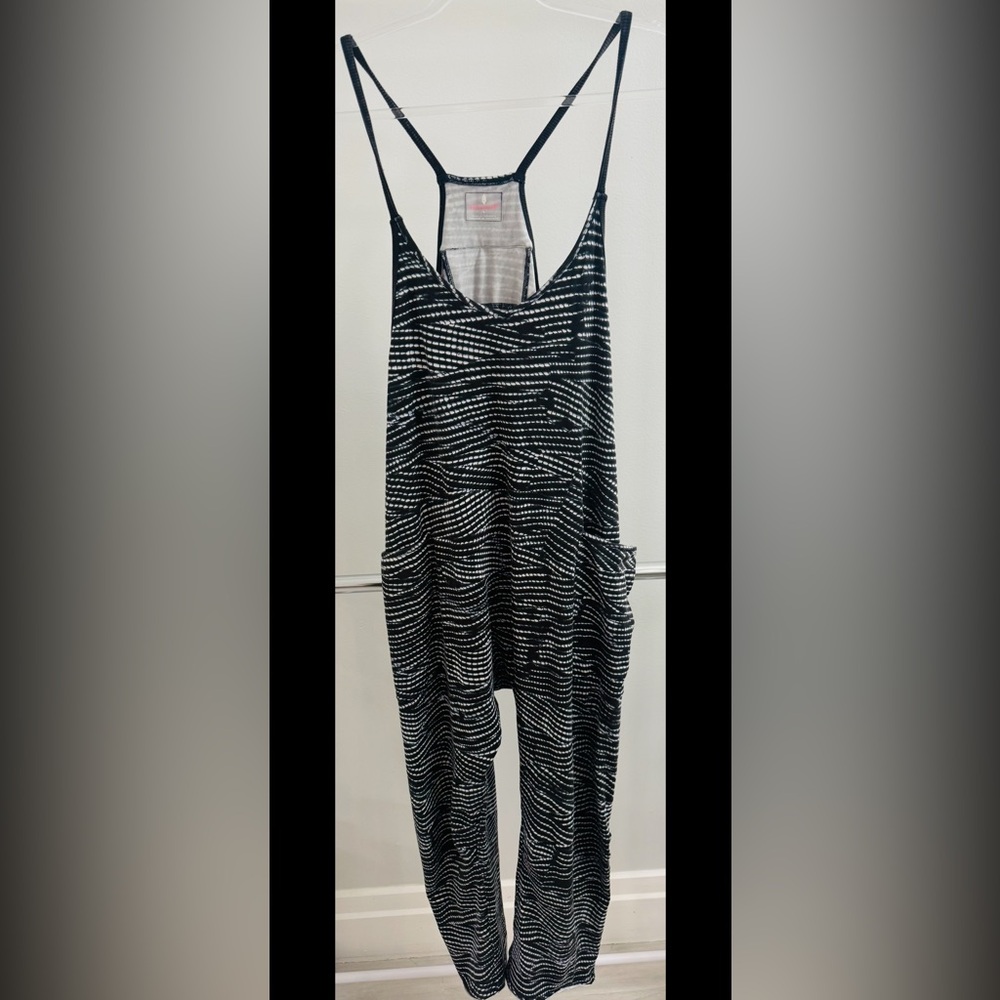 Free People Movement Hot Shot Onesie 
 Black and White Striped Women's Jumpsuit